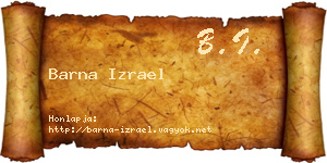 Barna Izrael névjegykártya